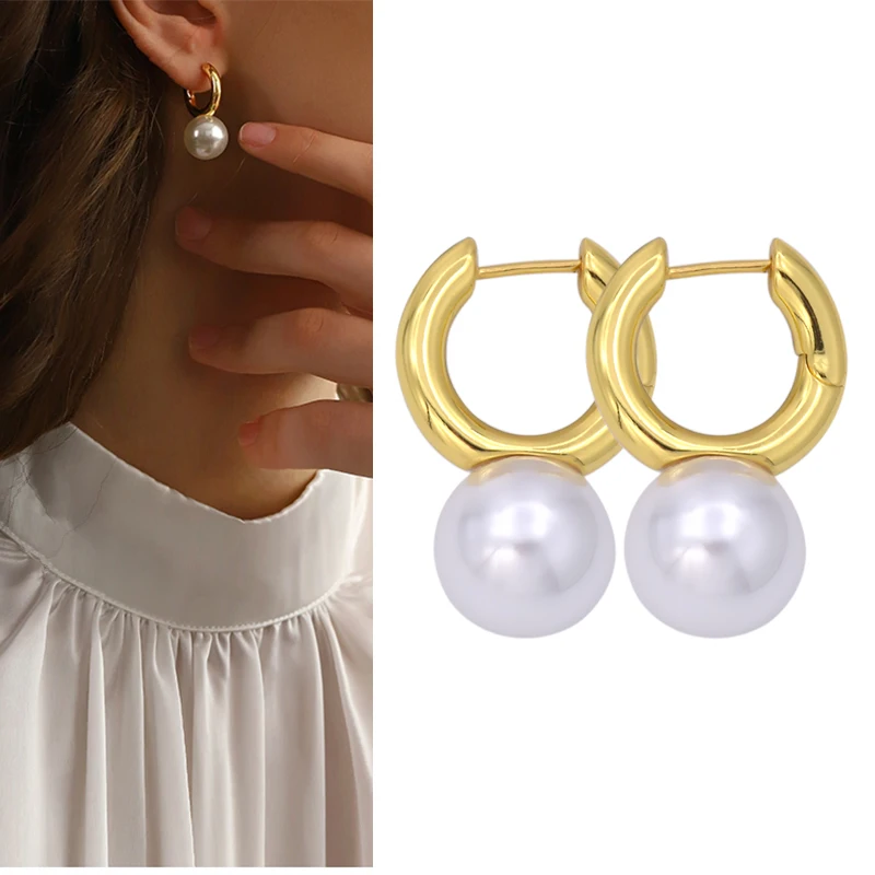 Women Fashion Simple Glossy Pearl Stud Earrings Trendy Lovely Ear Accessory Party Holiday Gifts Creative Charm Hoop Earring
Women Fashion Simple Glossy Pearl Stud Earrings Trendy Lovely Ear Accessory Party Holiday Gifts Creative Charm Hoop Earring