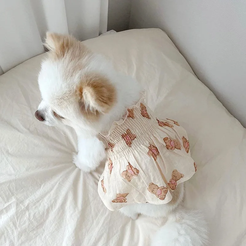 Cute Bear Printing Clothes for Female Cats Summer Vest Dresses Small Dogs Skirt Elastic Waist Puppy Overall Princess Pet Clothes
Cute Bear Printing Clothes for Female Cats Summer Vest Dresses Small Dogs Skirt Elastic Waist Puppy Overall Princess Pet Clothes