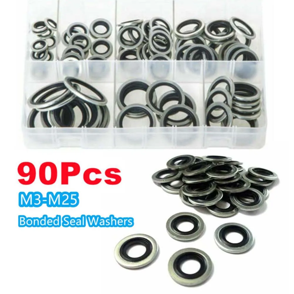 90Pcs Bonded Seal Washers Zinc Plated Assorted Box Sizes M3 To M25 Set M3 M6 M10 M12 M16 M20 M25 New
90Pcs Bonded Seal Washers Zinc Plated Assorted Box Sizes M3 To M25 Set M3 M6 M10 M12 M16 M20 M25 New