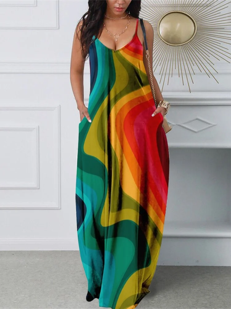 Mandylandy Women Elegant Summer Color Patchwork Long Loose Dress Fashion Female Y2K Sleeveless V Neck Halter Maxi Dress
Mandylandy Women Elegant Summer Color Patchwork Long Loose Dress Fashion Female Y2K Sleeveless V Neck Halter Maxi Dress