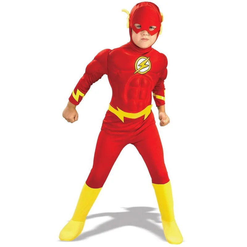 Костюм на Хэллоуин Muscle Kids Comics The and Flash Chest Делюкс Косплей для малышей/детей