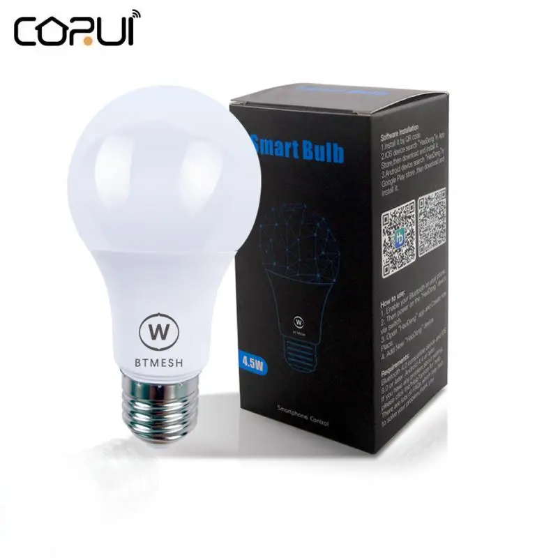 CORUI 4.5W Led Bulb BT Mesh Net Group Smart Led Light Bombilla Led Lampada Inteligente Home Lighting Fixtures Smart LED Light
CORUI 4.5W Led Bulb BT Mesh Net Group Smart Led Light Bombilla Led Lampada Inteligente Home Lighting Fixtures Smart LED Light