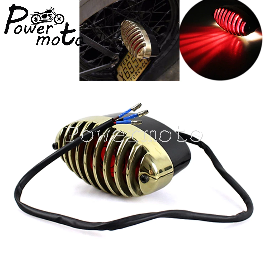 Motorcycle 12V E4 E-mark Solid Brass Grille Brake Stop Rear Light Taillight For Harley Bobber Chopper Cafe Racer Cruisers Custom
Motorcycle 12V E4 E-mark Solid Brass Grille Brake Stop Rear Light Taillight For Harley Bobber Chopper Cafe Racer Cruisers Custom