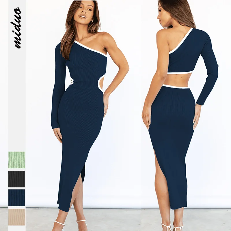 2023 Summer New One-shoulder Long-sleeved Rib Cut-out Backless Sexy Celebrity Split Tight Buttock Dress
2023 Summer New One-shoulder Long-sleeved Rib Cut-out Backless Sexy Celebrity Split Tight Buttock Dress