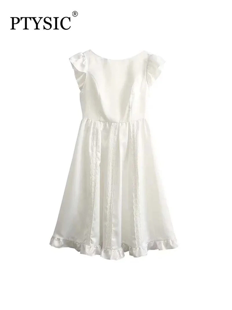 PTYSIC женское однотонное мини-платье без рукавов со складками и кружевом 2022 летнее стильное лоскутное милое женское платье с открытой спиной
PTYSIC женское однотонное мини-платье без рукавов со складками и кружевом 2022 летнее стильное лоскутное милое женское платье с открытой спиной