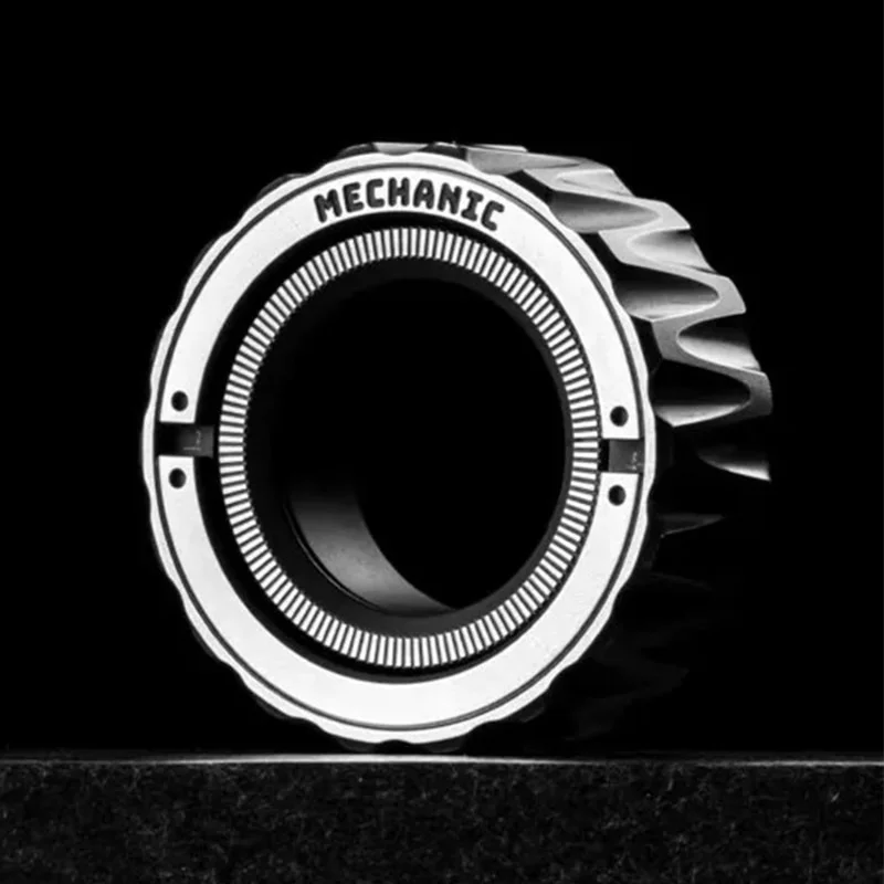 

LAUTIE Mechanic Ring Paragraph Fidget Spinner Fingertip Gyro Ratchet Magnetic Metal Adult Anti Stress Toy Office Desk EDC