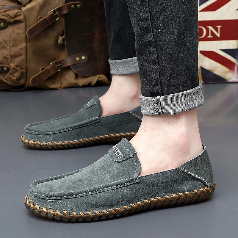 2023 Autumn Casual Shoes New Large Size Patchwork Suede Leather Outdoor Walking One-Piece Men's Bean Shoes Loafers
2023 Autumn Casual Shoes New Large Size Patchwork Suede Leather Outdoor Walking One-Piece Men's Bean Shoes Loafers