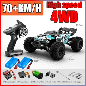 Rc Car Off Road 4x4 High Speed 75KM/H Remote Control Car With LED Headlight Brushless 4WD 1/16 Monster Truck Toys For Boys Gift
