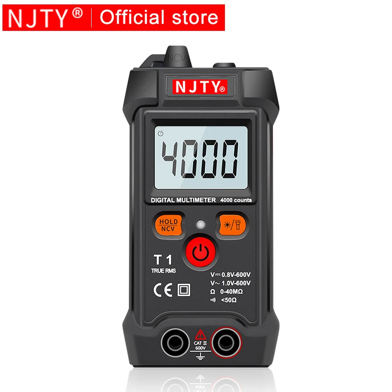 Цифровой мини-мультиметр NJTY T1, 4000 отсчетов, портативный мультиметр TRMS, Вольтметр переменного/постоянного тока, Омметр, фонарик с подсветкой,... 
Цифровой мини-мультиметр NJTY T1, 4000 отсчетов, портативный мультиметр TRMS, Вольтметр переменного/постоянного тока, Омметр, фонарик с подсветкой,...