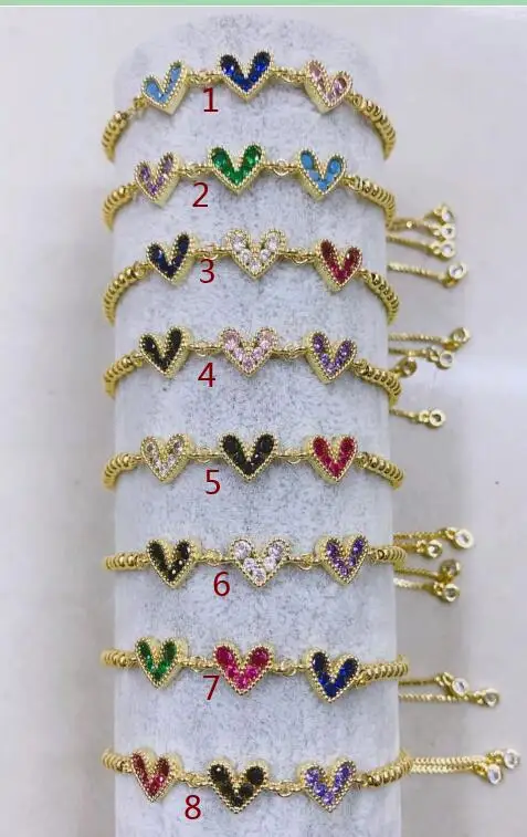 Micro Pave Zircon Stone heart mix Bracelet Femme Slider Chain Rose Gold Color Charm Bracelets Women Jewelry dfs3
Micro Pave Zircon Stone heart mix Bracelet Femme Slider Chain Rose Gold Color Charm Bracelets Women Jewelry dfs3