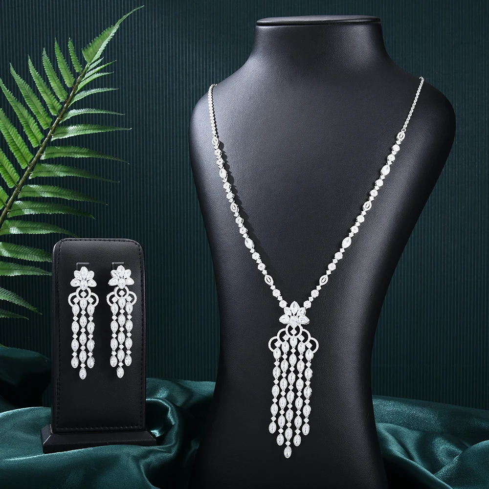 Missvikki Gorgeous Luxury Flower Pendant Necklace Earrings Jewelry Sets Shing Charm DIY Cubic Zircon Party Show Gift Accessories
Missvikki Gorgeous Luxury Flower Pendant Necklace Earrings Jewelry Sets Shing Charm DIY Cubic Zircon Party Show Gift Accessories