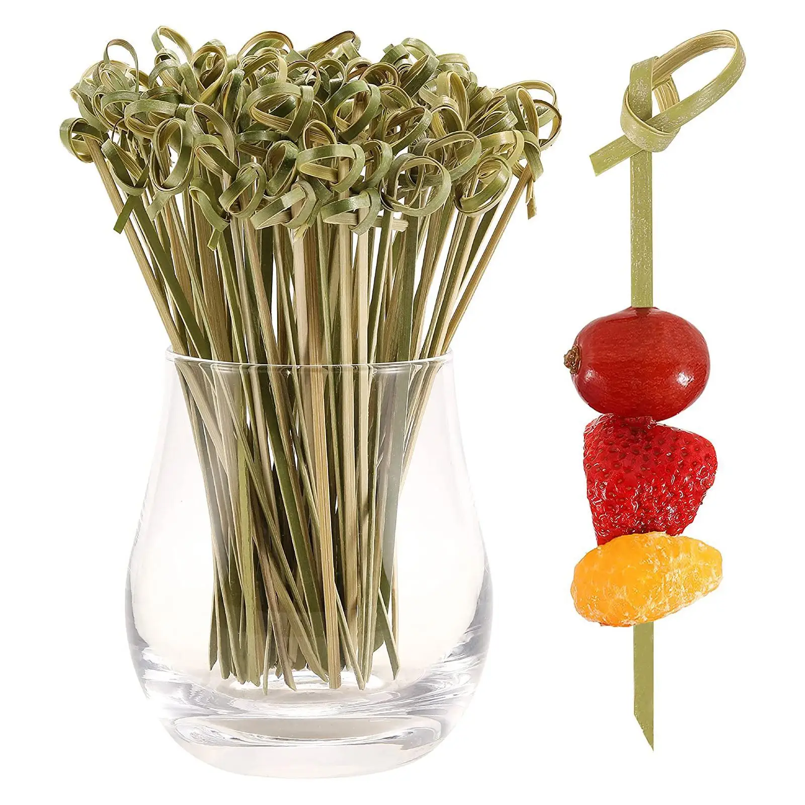 100pcs Disposable Bamboo Tie Picks Bamboo Knot Skewers Food Picks With Twisted Ends Fruit Fork Bamboo Sticks Party Tableware
100pcs Disposable Bamboo Tie Picks Bamboo Knot Skewers Food Picks With Twisted Ends Fruit Fork Bamboo Sticks Party Tableware
