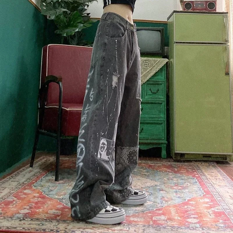 Женские свободные Ретро штаны, Модные женские свободные джинсы в стиле Харадзюку, женские брюки, повседневные забавные готические летние ш...
Женские свободные Ретро штаны, Модные женские свободные джинсы в стиле Харадзюку, женские брюки, повседневные забавные готические летние ш...
