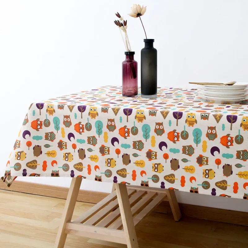 Прямоугольная скатерть из хлопка и льна с изображением совы
Прямоугольная скатерть из хлопка и льна с изображением совы