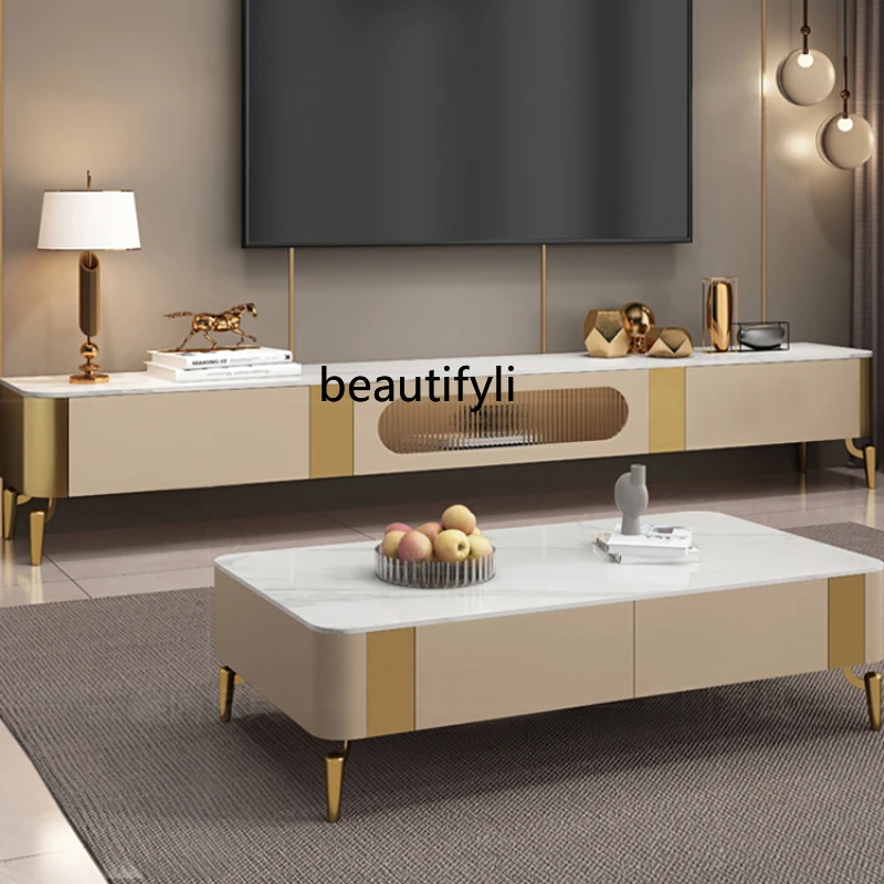 

Каменная тарелка, кофейный столик, шкафчик для телевизора, роскошный современный минималистичный домашний подвесной напольный шкаф для гостиной