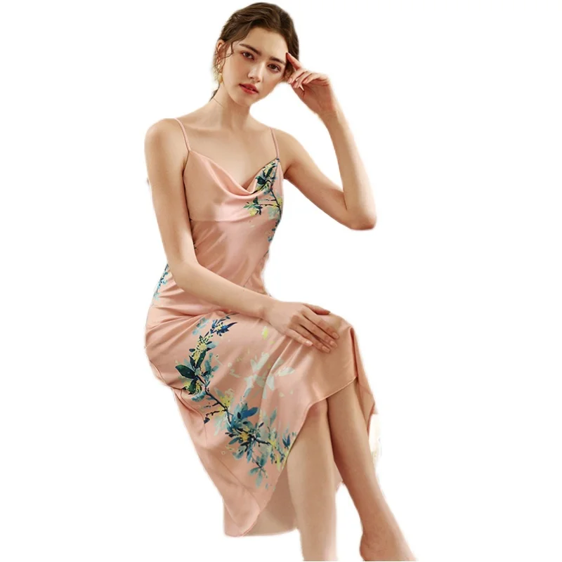 Long Skirt New National Style Cheongsam Sling Ice Silk Pajamas Sweet-scented Osmanthus Dress Skirt Nightdress Satin Chiffon
Long Skirt New National Style Cheongsam Sling Ice Silk Pajamas Sweet-scented Osmanthus Dress Skirt Nightdress Satin Chiffon