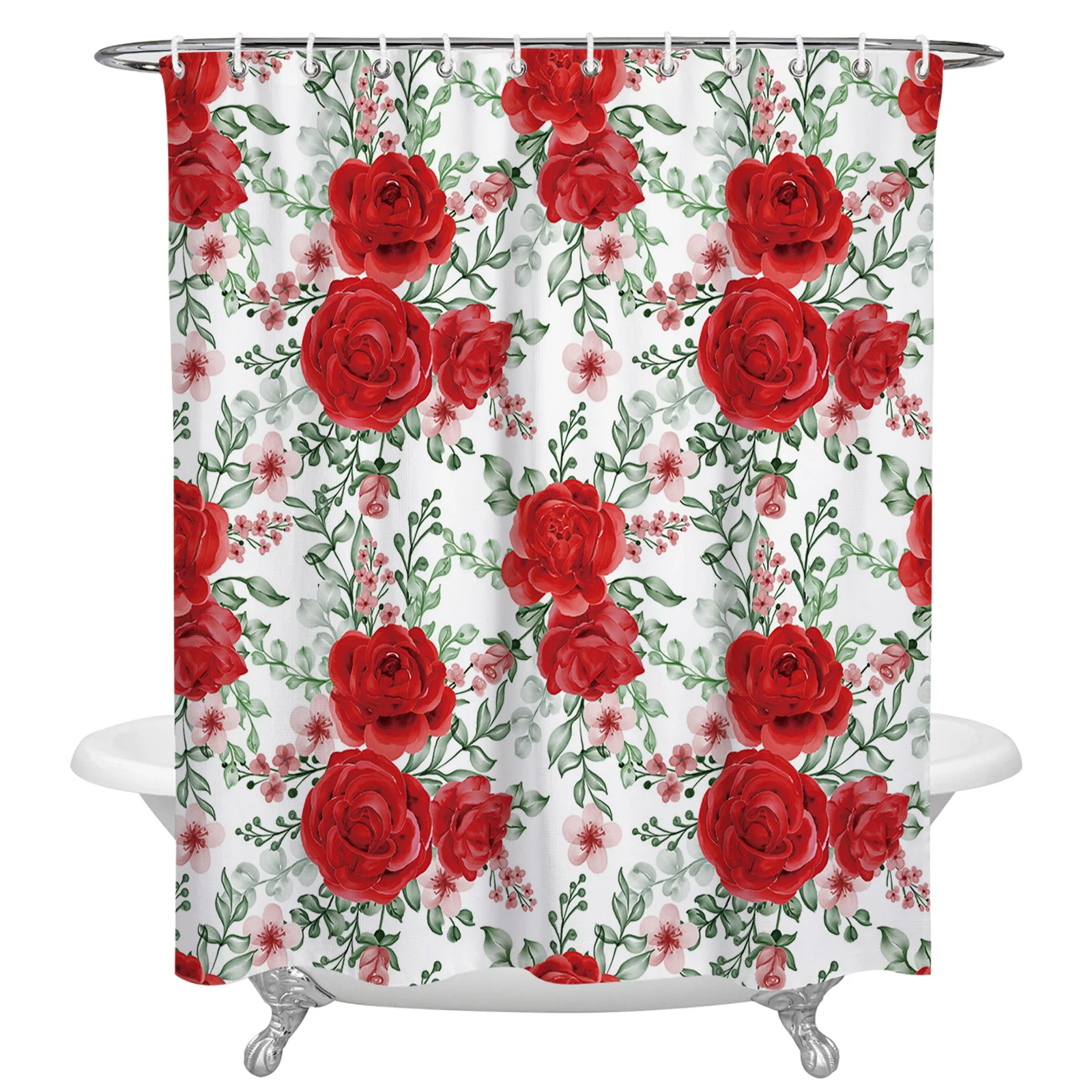 Valentine'S Day Rose Flower Shower Curtain with Hooks Waterproof Polyester Fabric Bathroom Curtain Home Decor
Valentine'S Day Rose Flower Shower Curtain with Hooks Waterproof Polyester Fabric Bathroom Curtain Home Decor