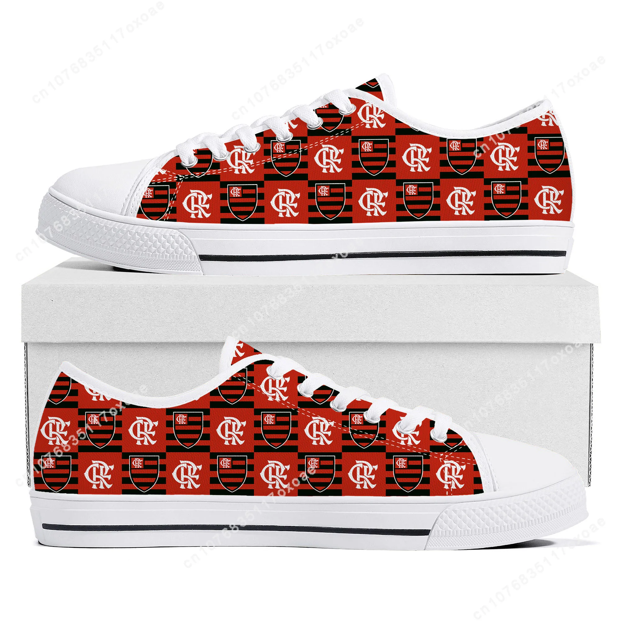 

CR Flamengo brazil football Low Top Sneakers Mens Womens Teenager High Quality Canvas Sneaker couple Casual Shoes Custom Shoe
