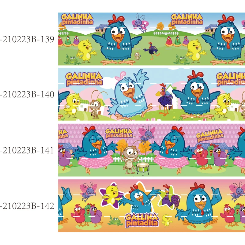 Printed Gallina Pintadita Character Grosgrain Ribbon 38mm 25mm 50 yards/lot for DIY Craft Supplies Decoration Sewing
Printed Gallina Pintadita Character Grosgrain Ribbon 38mm 25mm 50 yards/lot for DIY Craft Supplies Decoration Sewing