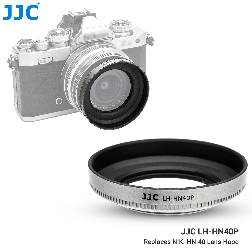 

JJC HN-40 Silver Screw-in Lens Hood for Nikon NIKKOR Z DX 16-50mm F3.5-6.3 VR Lens for Nikon Z30 Z50 Z7II Z7 Z6 Z6II Z5 Zfc Z fc