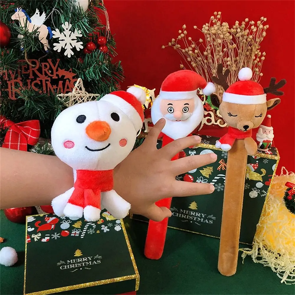 

Плюшевый Рождественский браслет на запястье для рождества, Женский праздничный декор для детей и взрослых, браслет на запястье с Санта-Клаусом, оленем, оленем, снеговиком