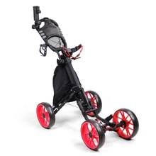 New Multi Functional High Quality Golf Push 4 Wheel Golf Trolley with Foot Brake and Umbrella Holder