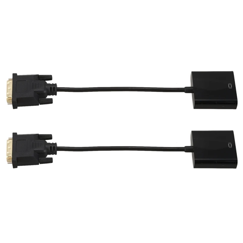 2X DVI To VGA Adapter Cable 1080P DVI-D To VGA Cable 24+1 25 Pin DVI Male To 15 Pin VGA Female Video Converter
2X DVI To VGA Adapter Cable 1080P DVI-D To VGA Cable 24+1 25 Pin DVI Male To 15 Pin VGA Female Video Converter