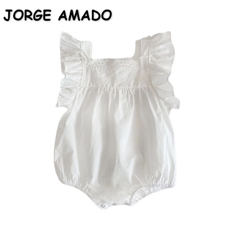 2022 New Summer Baby Wear Girl Girl Bodysuit Square Collar White Flare Sleeves Lace Jumpsuit 1pcs Child Cotton Clothes E2167
2022 New Summer Baby Wear Girl Girl Bodysuit Square Collar White Flare Sleeves Lace Jumpsuit 1pcs Child Cotton Clothes E2167