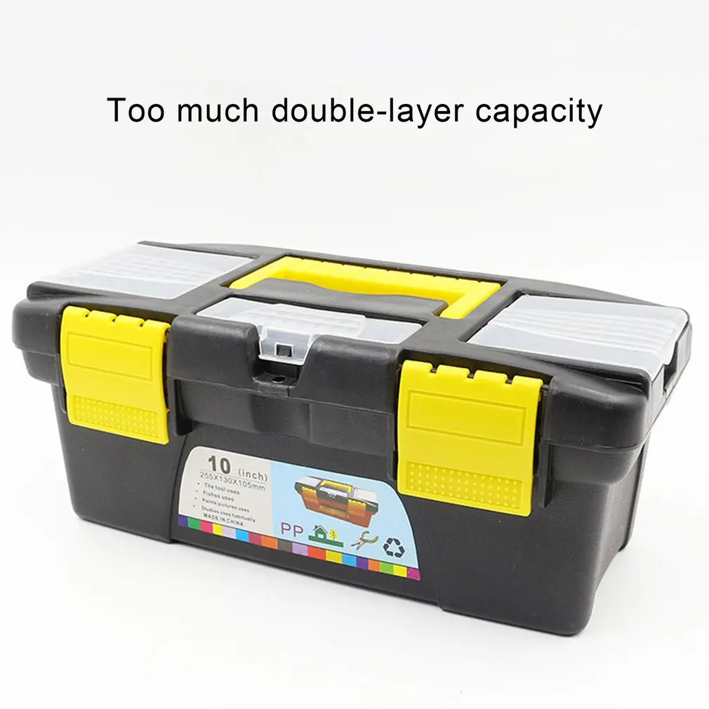 Double Layer Toolbox household maintenance electrician Box ABS hardware Car repair Thicken Antifall Multifunctional Instrument
Double Layer Toolbox household maintenance electrician Box ABS hardware Car repair Thicken Antifall Multifunctional Instrument