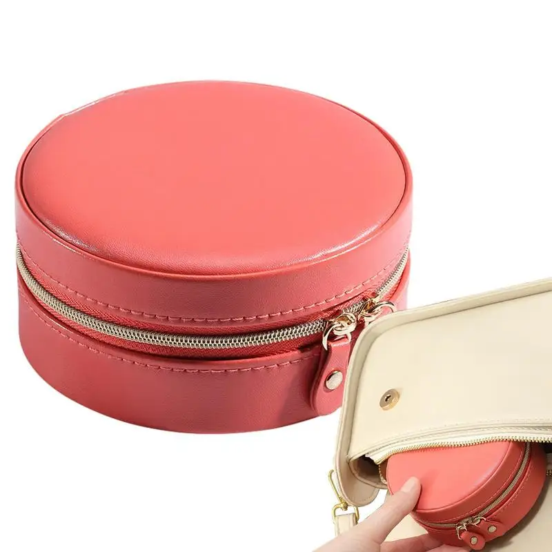 Small Jewelry Case Gift Box Round Portable Jewelry Box Traveling Jewelry Organizer With Mirror For Rings Earrings Necklaces
Small Jewelry Case Gift Box Round Portable Jewelry Box Traveling Jewelry Organizer With Mirror For Rings Earrings Necklaces