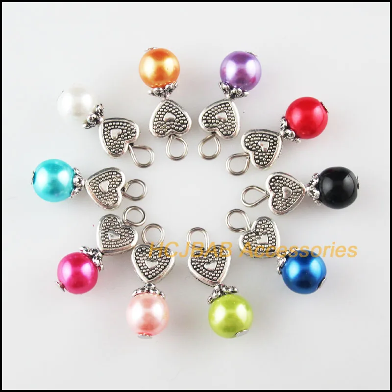 Fashion New 20Pcs Tibetan Silver Plated Tone Flower Heart Mixed Round Glass Beads Charms Pendants 9x21mm
Fashion New 20Pcs Tibetan Silver Plated Tone Flower Heart Mixed Round Glass Beads Charms Pendants 9x21mm