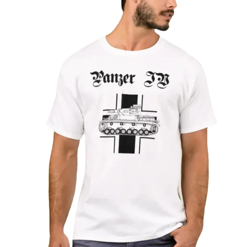 

Футболка с немецким Железным крестом времен Второй мировой войны, вермахт, Panzer IV, 100% хлопок, круглый вырез, летняя повседневная мужская футболка с коротким рукавом, размер телефона