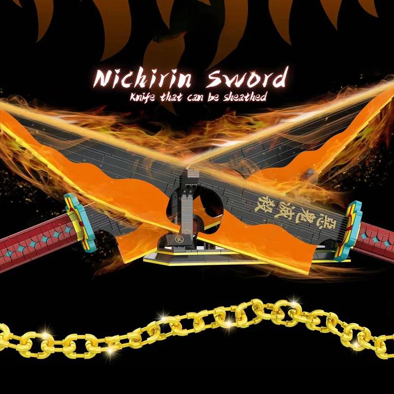 MOC 1478pcs Demon Slayer Kamado Tanjirou Katana Nichirin Sword Building Blocks Anime Action Figures Bricks Toys For Kids gifts
MOC 1478pcs Demon Slayer Kamado Tanjirou Katana Nichirin Sword Building Blocks Anime Action Figures Bricks Toys For Kids gifts