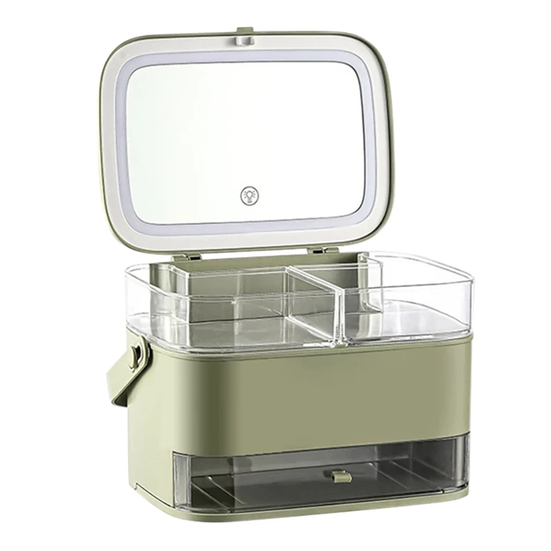 Cosmetic Storage Box With Mirror LED Light Dust-Proof Drawer Type Organizer For Cosmetics Of Cosmetics And Accessories
Cosmetic Storage Box With Mirror LED Light Dust-Proof Drawer Type Organizer For Cosmetics Of Cosmetics And Accessories