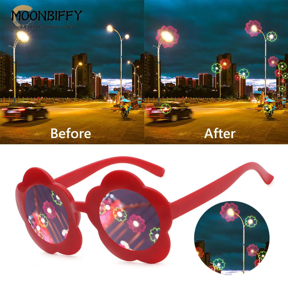 Special Effects Glasses Watch The Lights Change To Heart/Sunflower Shape At Night Glasses Party Club Sunglasses Festival Gift
Special Effects Glasses Watch The Lights Change To Heart/Sunflower Shape At Night Glasses Party Club Sunglasses Festival Gift