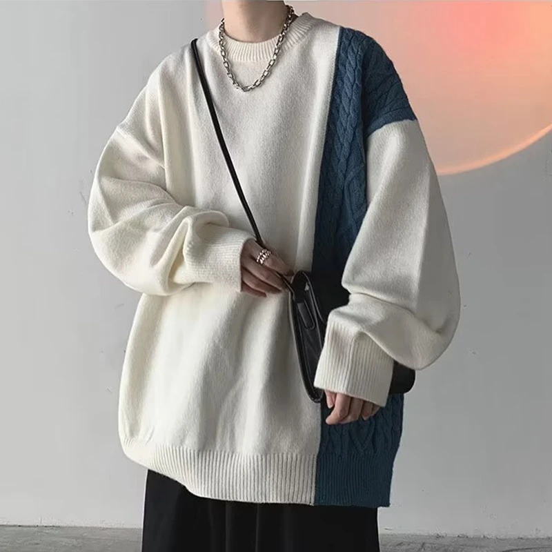 Kpop Men's Color Contrast Sweater Winter Fashion Versatile Knitwear Top Fashion Brand Couple's O Neck Pullover Sweater Coat
Kpop Men's Color Contrast Sweater Winter Fashion Versatile Knitwear Top Fashion Brand Couple's O Neck Pullover Sweater Coat