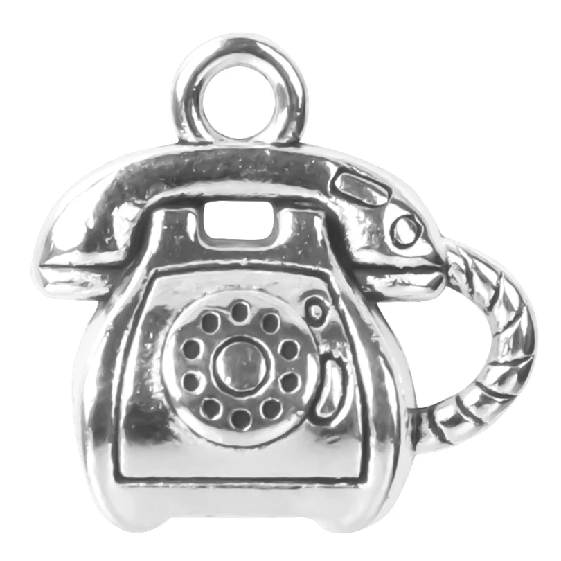 

10 шт./лот подвески для телефона серебряного цвета в стиле ретро из цинкового сплава, подвеска для ожерелья, серег, браслета, изготовление юве...