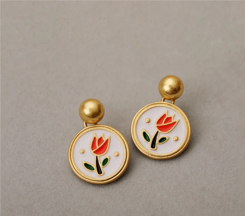New 2022 Original Design High Protection Electroplated 18K Gold Enamelled Tulip Earrings
New 2022 Original Design High Protection Electroplated 18K Gold Enamelled Tulip Earrings