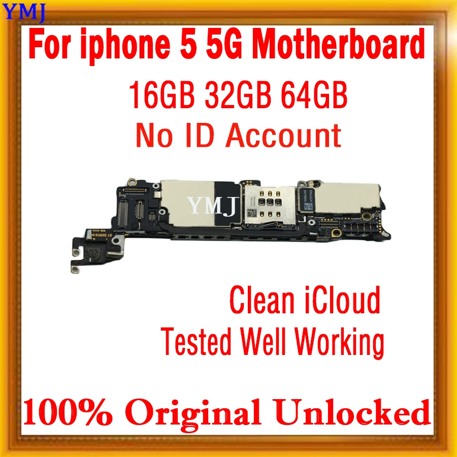 No ID Account For IPhone 5 Original Unlocked Motherboard Clean Icloud With IOS System Mainboard 16GB/32GB/64GB Tested Well Plate 
No ID Account For IPhone 5 Original Unlocked Motherboard Clean Icloud With IOS System Mainboard 16GB/32GB/64GB Tested Well Plate