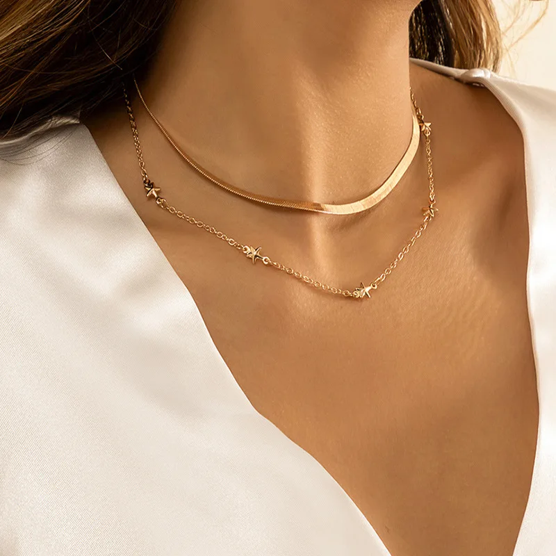 Double-layer star chain simple clavicle chain pendant niche Joker snake bone chain necklace
Double-layer star chain simple clavicle chain pendant niche Joker snake bone chain necklace