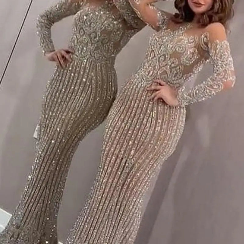 Winter Women's Sexy High Waist Bodycon Dress Bronze Ball Dresses Female Dinner Party Long Sleeve Full Length Dress Shiny Sequins
Winter Women's Sexy High Waist Bodycon Dress Bronze Ball Dresses Female Dinner Party Long Sleeve Full Length Dress Shiny Sequins