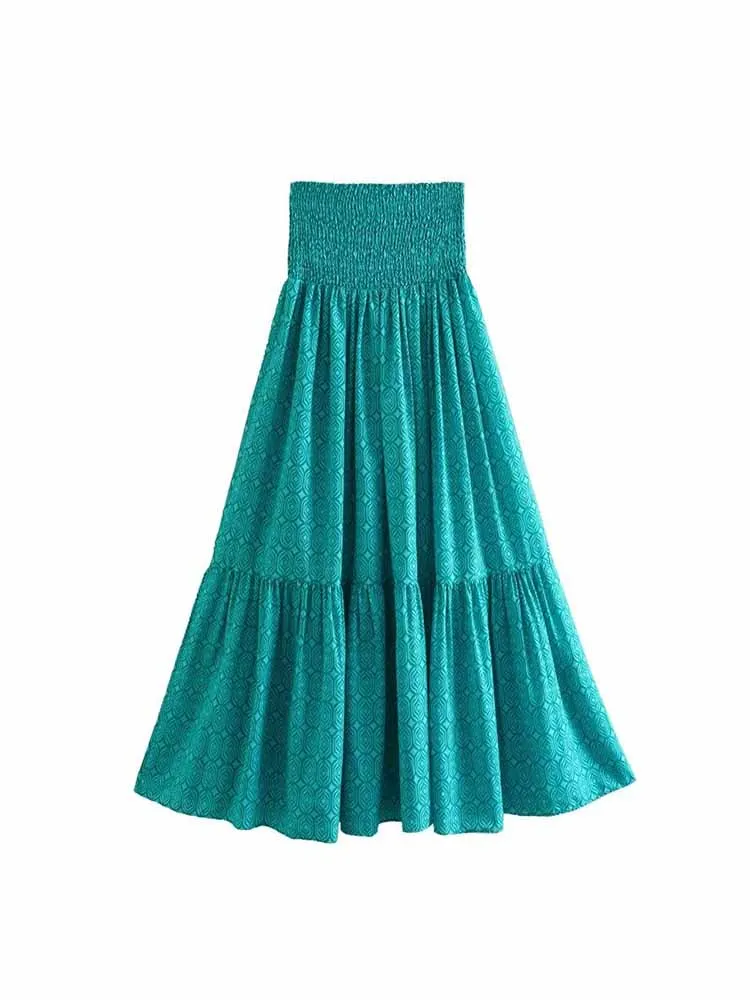 Женская Плиссированная Юбка-миди с высокой эластичной талией и принтом
Женская Плиссированная Юбка-миди с высокой эластичной талией и принтом