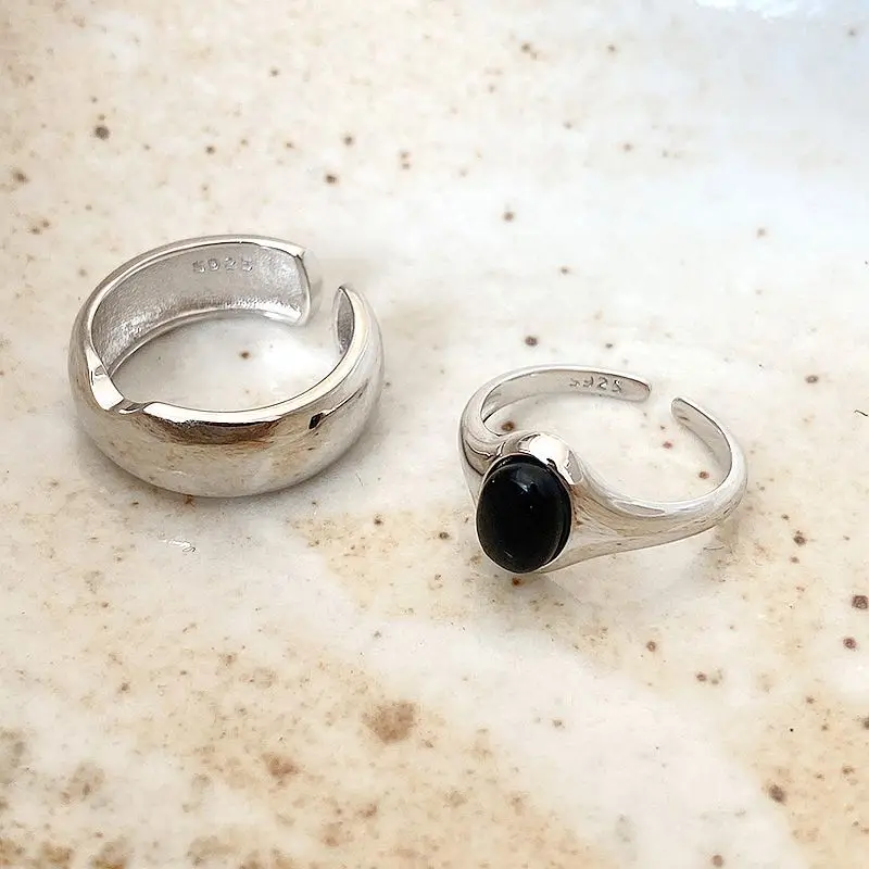 925 Sterling Silver Black Agate Personalized Ring Gift For Women Woman Best Friend Adjustable Promise Rings Fine Couples Jewelry
925 Sterling Silver Black Agate Personalized Ring Gift For Women Woman Best Friend Adjustable Promise Rings Fine Couples Jewelry