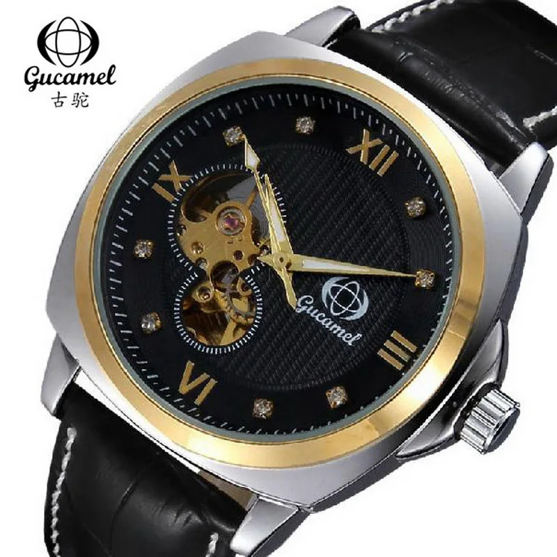 GUCAMEL Fashion Roman Numerals Automatic Mechanical Wristwatch for Men Luminous Wrist Watches Leather Band Relogio Masculino
GUCAMEL Fashion Roman Numerals Automatic Mechanical Wristwatch for Men Luminous Wrist Watches Leather Band Relogio Masculino
