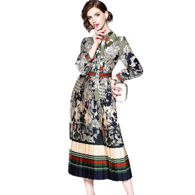 Micosoni 2022 Autumn New High-end Quality Vertical Pleated Long Sleeves Single-breasted Vintage Printed Dresses Plus Size S-XXL
Micosoni 2022 Autumn New High-end Quality Vertical Pleated Long Sleeves Single-breasted Vintage Printed Dresses Plus Size S-XXL