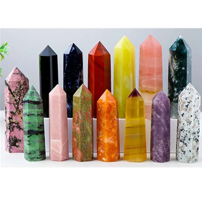 1PC Natural Crystals Obelisk Mineral Point Wand and Stones Healing Amethyst Quartz Polished Column Chakra Room Decor Ore Crafts 
1PC Natural Crystals Obelisk Mineral Point Wand and Stones Healing Amethyst Quartz Polished Column Chakra Room Decor Ore Crafts