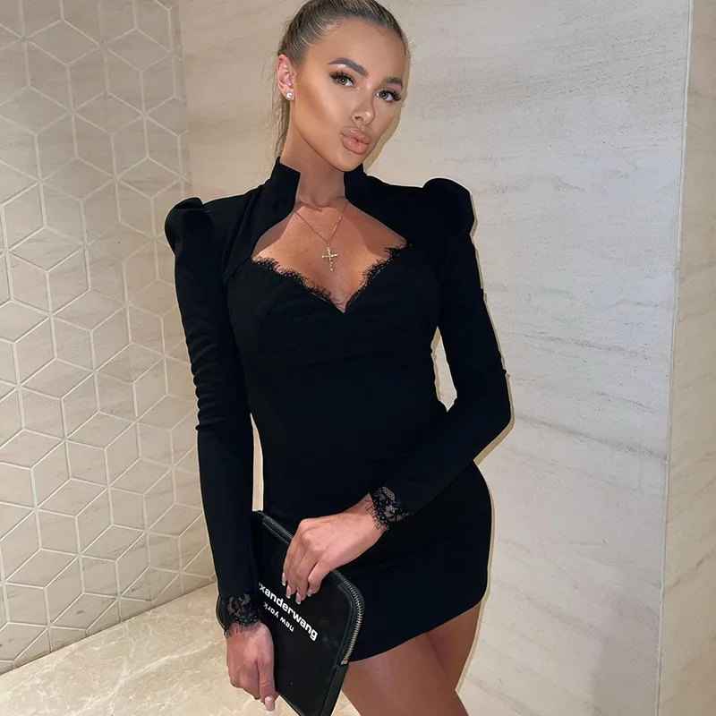 Solid Lace Turtleneck Long Puff Sleeves Hollow Out Mini Dress 2022 Fashion Women Elegant Streetwear Evening Party Y2K Cozy Robe
Solid Lace Turtleneck Long Puff Sleeves Hollow Out Mini Dress 2022 Fashion Women Elegant Streetwear Evening Party Y2K Cozy Robe