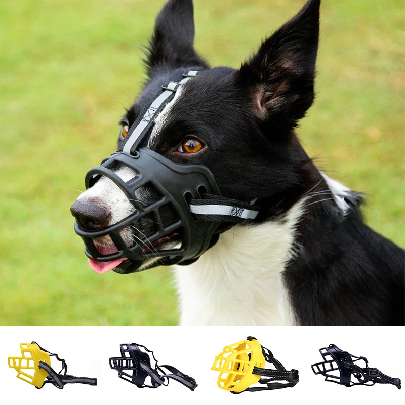 

Soft Silicone Dog Muzzle Anti Biting Dog Basket Muzzles Mouth Cover Small&Large Dogs Adjustable Stop Chewing Barking Supplies