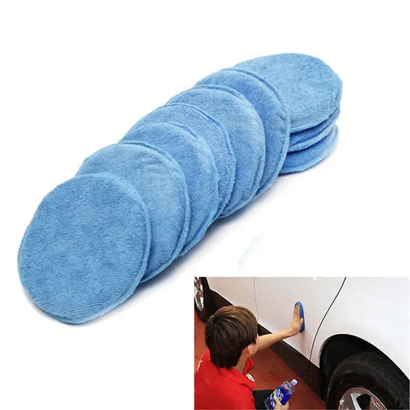 

5" Diameter Microfiber Wax Applicator Polishing Sponges Pads Car Washer Sponges Car & motorcycles Accessories Blue