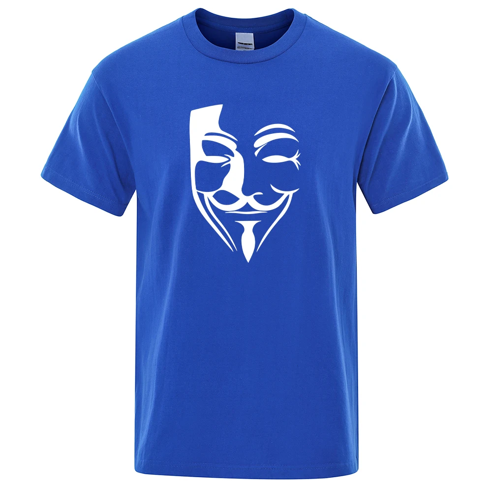 Vendetta Mask Silhouette T-Shirt Male Cotton Crewneck Tshirts Casual Sweat T-Shirts Pattern Fashion Loose Mens Half Sleeve Tops
Vendetta Mask Silhouette T-Shirt Male Cotton Crewneck Tshirts Casual Sweat T-Shirts Pattern Fashion Loose Mens Half Sleeve Tops